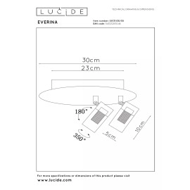 EVERINA Griestu lampa Ø30 cm 2x5W + 1x10W LED CCT 2200K/6500K melna (Lucide)
