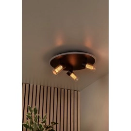 EVERINA Griestu lampa Ø40 cm 3x5W LED CCT 2200K/6500K melna (Lucide)