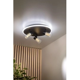 EVERINA Griestu lampa Ø40 cm 3x5W LED CCT 2200K/6500K melna (Lucide)