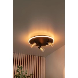 EVERINA Griestu lampa Ø40 cm 3x5W LED CCT 2200K/6500K melna (Lucide)