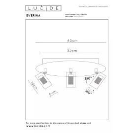 EVERINA Griestu lampa Ø40 cm 3x5W LED CCT 2200K/6500K melna (Lucide)