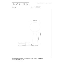 EVIN Galda lampa 1x25W E27 opāla stikla (Lucide)