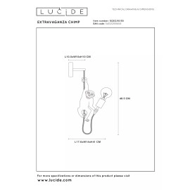 EXTRAVAGANZA CHIMP sienas lampa 1 x 60 W E27 melna (Lucide)