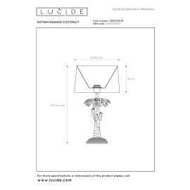 EXTRAVAGANZA COCONUT galda lampa Ø30.5 cm 1 x 60 W E27 melna (Lucide)