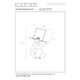 EXTRAVAGANZA GUST galda lampa Ø22 cm 1 x 40 W E14 melna (Lucide)
