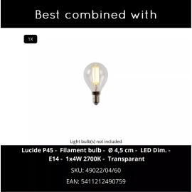 EXTRAVAGANZA SIR WINSTON galda lampa 1xE14 25 W melna (Lucide)