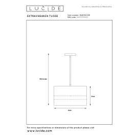 EXTRAVAGANZA TUSSE piekaramā lampa Ø30 E27 zila (Lucide)