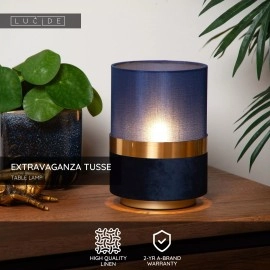EXTRAVAGANZA TUSSE galda lampa E14 zila (Lucide)