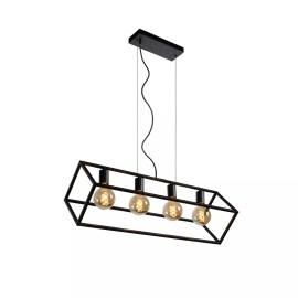 FABIAN Piekaramā lampa 4x40W E27 melna (Lucide)