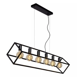 FABIAN Piekaramā lampa 6x40W E27 melna (Lucide)