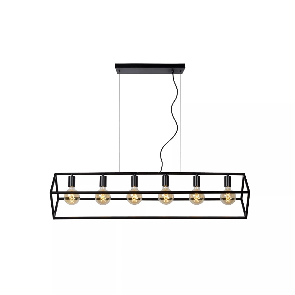 FABIAN Piekaramā lampa 6x40W E27 melna (Lucide)