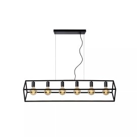 FABIAN Piekaramā lampa 6x40W E27 melna (Lucide)