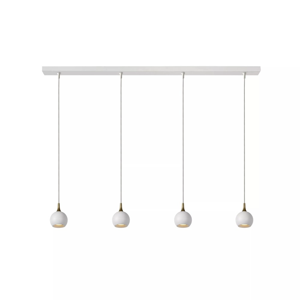 FAVORI piekaramā lampa 4xGU10 balta/matēta misiņa (Lucide)