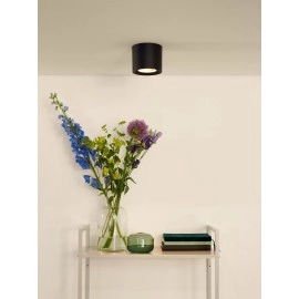 FEDLER griestu prožektors Ø12 1 x 12 W GU10 ES111 dim-to-warm melns (Lucide)