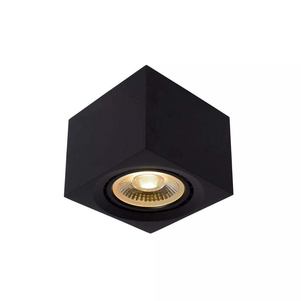 FEDLER kvadrātveida griestu prožektors 12×12 cm 1 x 12 W GU10 (ES111) 2200-3000K melns (Lucide)