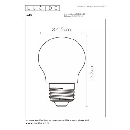 G45 filament LED spuldze E27 1 × 4 W 400 lm 2700 K dimmējama matēta (Lucide)