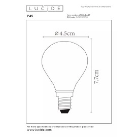 P45 filament LED spuldze E14 1 × 4 W 400 lm 2700 K dimmējama matēta (Lucide)