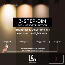 T32 H20 cm filament LED spuldze E27 1 × 4,9 W 440 lm 2200 K dimmējama dzintara (Lucide)