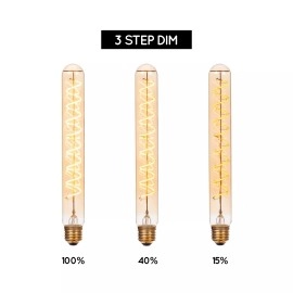 T32 H25 cm filament LED spuldze E27 1 × 4,9 W 450 lm 2200 K dimmējama dzintara (Lucide)