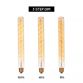 T32 H30 cm filament LED spuldze E27 1 × 4,9 W 450 lm 2200 K dimmējama dzintara (Lucide)