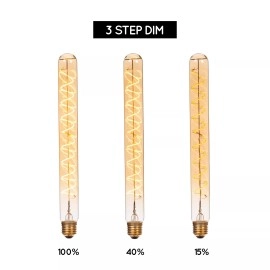 T32 H30 cm filament LED spuldze E27 1 × 4,9 W 450 lm 2200 K dimmējama dzintara (Lucide)