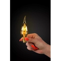 CT35 filament LED spuldze E14 1 × 3 W 165 lm 2200 K dimmējama dzintara (Lucide)