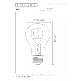 A60 filament LED spuldze E27 1 × 4,9 W 450 lm 2700 K dimmējama caurspīdīga (Lucide)