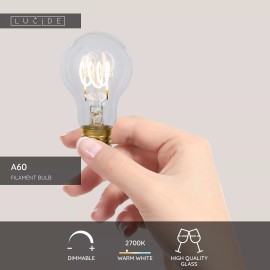 A60 filament LED spuldze E27 1 × 4,9 W 450 lm 2700 K dimmējama caurspīdīga (Lucide)