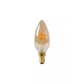 C35 filament LED spuldze E14 1 × 3 W 165 lm 2200 K dimmējama dzintara (Lucide)