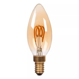 C35 filament LED spuldze E14 1 × 3 W 200 lm 2200 K dimmējama dzintara (Lucide)
