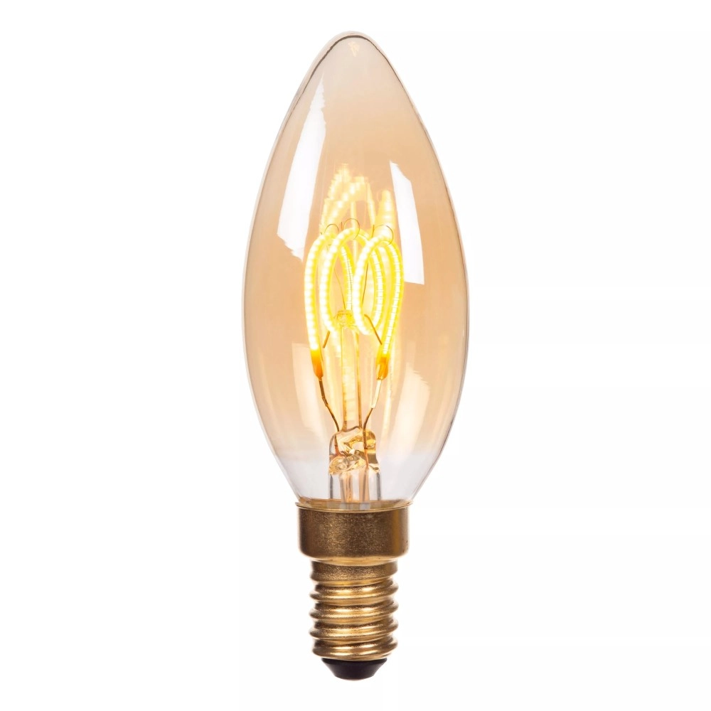 C35 filament LED spuldze E14 1 × 3 W 200 lm 2200 K dimmējama dzintara (Lucide)