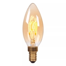 C35 filament LED spuldze E14 1 × 3 W 200 lm 2200 K dimmējama dzintara (Lucide)