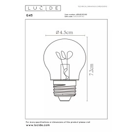 G45 filament LED spuldze E27 1 × 3 W 210 lm 2700 K dimmējama caurspīdīga (Lucide)