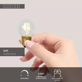 G45 filament LED spuldze E27 1 × 3 W 210 lm 2700 K dimmējama caurspīdīga (Lucide)