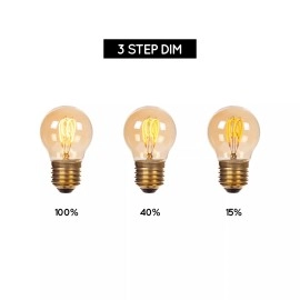 G45 filament LED spuldze E27 1 × 3 W 190 lm 2200 K dimmējama dzintara (Lucide)