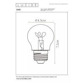 G45 filament LED spuldze E27 1 × 3 W 190 lm 2200 K dimmējama dzintara (Lucide)