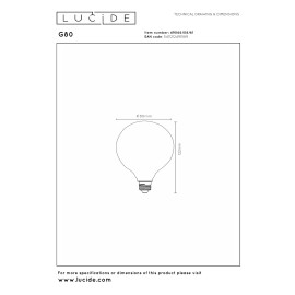 G80 filament LED spuldze E27 1 × 8 W 1080 lm 2700 K dimmējama opāla (Lucide)