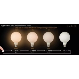 G125 filament LED spuldze E27 1 × 8 W 1080 lm 2700 K dimmējama opāla (Lucide)