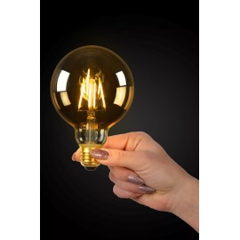 G95 filament LED spuldze E27 1 × 5 W 600 lm 2700 K dimmējama dzintara (Lucide)