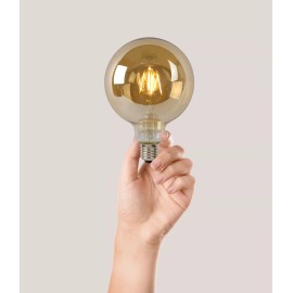 G125 filament LED spuldze E27 1 × 8 W 900 lm 2700 K dimmējama dzintara (Lucide)