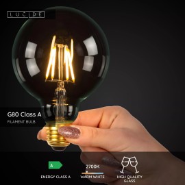 G80 Class A filament LED spuldze E27 1 × 7 W 1480 lm 2700 K nedimmējama caurspīdīga (Lucide)