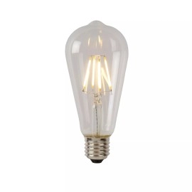 ST64 Class A filament LED spuldze E27 1 × 7 W 1480 lm 2700 K nedimmējama caurspīdīga (Lucide)
