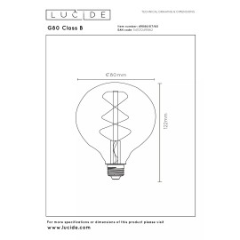 G80 Class B filament LED spuldze E27 1 × 7 W 1300 lm 2700 K dimmējama caurspīdīga (Lucide)