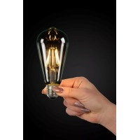 ST64 Class B filament LED spuldze E27 1 × 7 W 1300 lm 2700 K dimmējama caurspīdīga (Lucide)