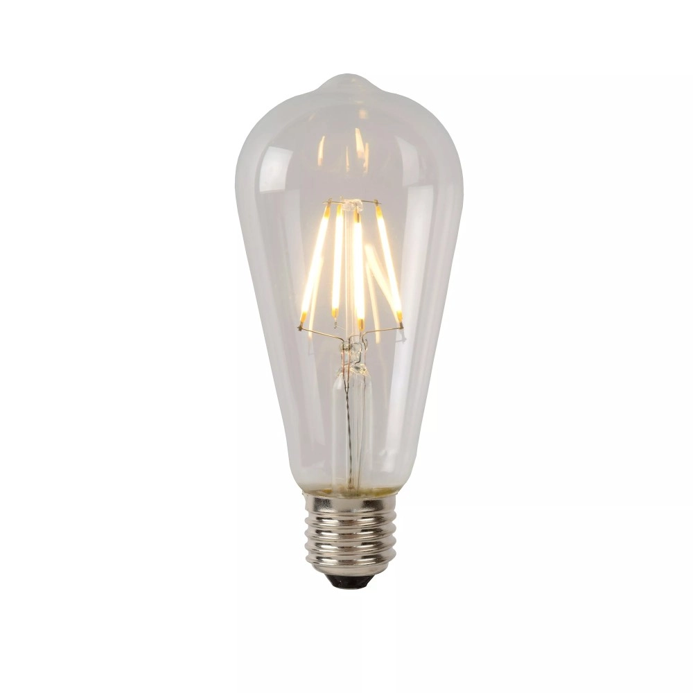ST64 Class B filament LED spuldze E27 1 × 7 W 1300 lm 2700 K dimmējama caurspīdīga (Lucide)