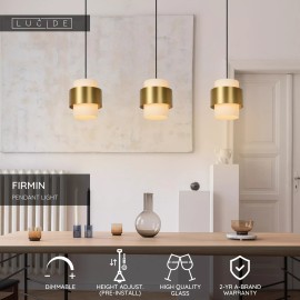 FIRMIN piekaramā lampa 3xE27 matēta zelta / misiņa (Lucide)