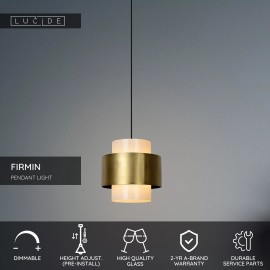 FIRMIN piekaramā lampa Ø30 cm E27 matēta zelta / misiņa (Lucide)