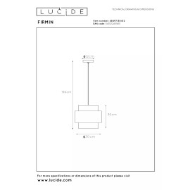 FIRMIN piekaramā lampa Ø30 cm E27 matēta zelta / misiņa (Lucide)