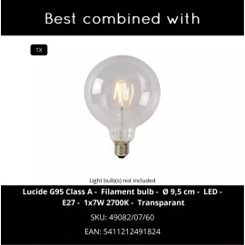 FIX sienas lampa E27 balta (Lucide)