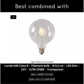 FIX piekaramā lampa Ø10 cm E27 melna (Lucide)